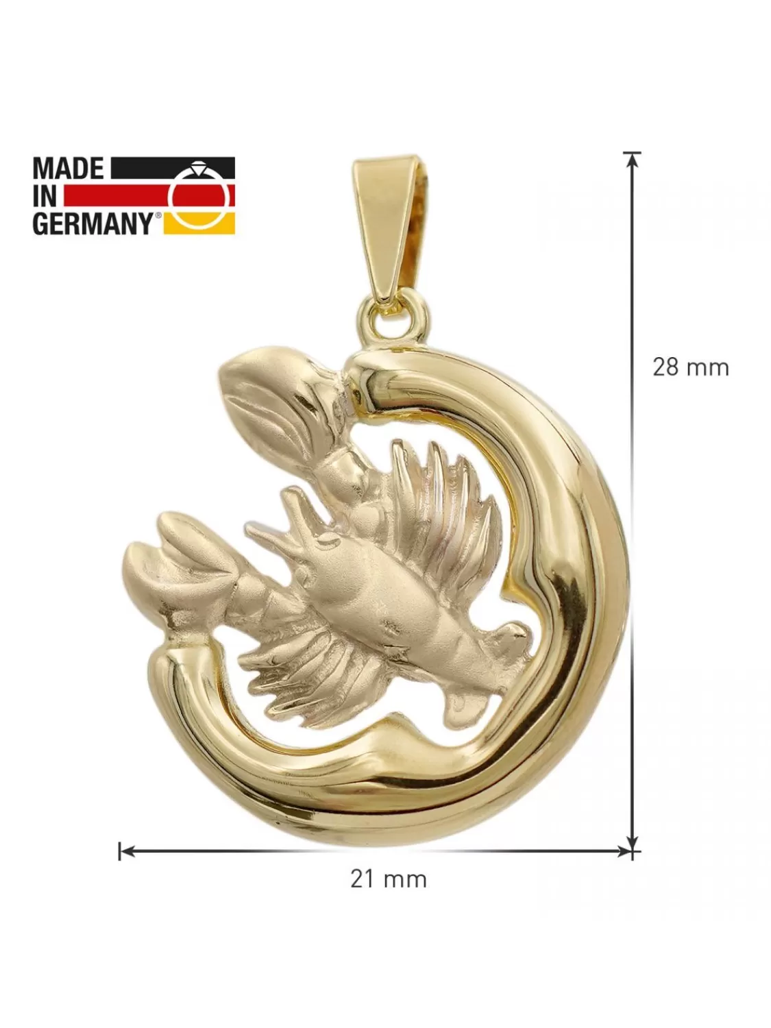 trendor Krebs Sternzeichen Anhanger Gold 333 (8 Karat) O 21 Mm | Herrenschmuck