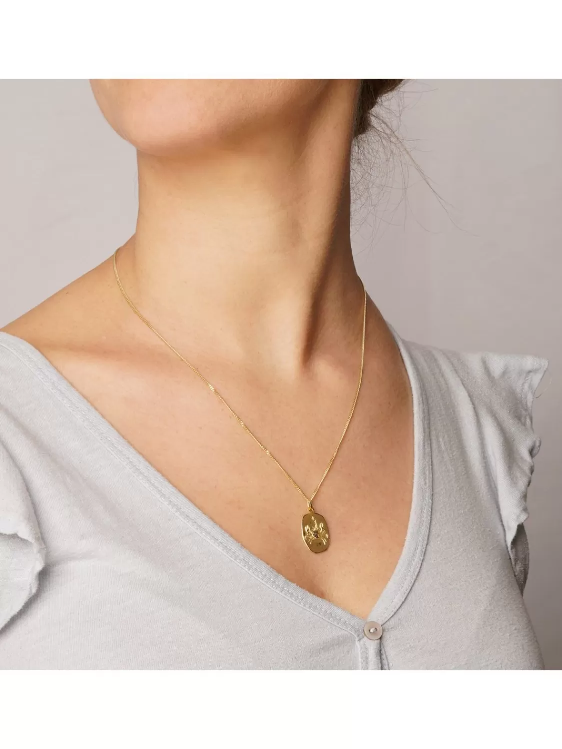 trendor Krebs Sternzeichen Gold 333 / 8K Mit Vergoldeter Silberkette | Herrenschmuck