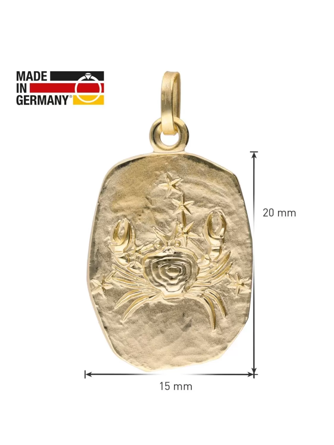 trendor Krebs Sternzeichen Gold 333 / 8K Mit Vergoldeter Silberkette | Herrenschmuck
