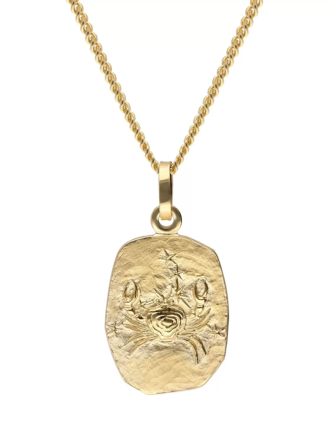 trendor Krebs Sternzeichen Gold 585 / 14K Mit Vergoldeter Silberkette | Herrenschmuck