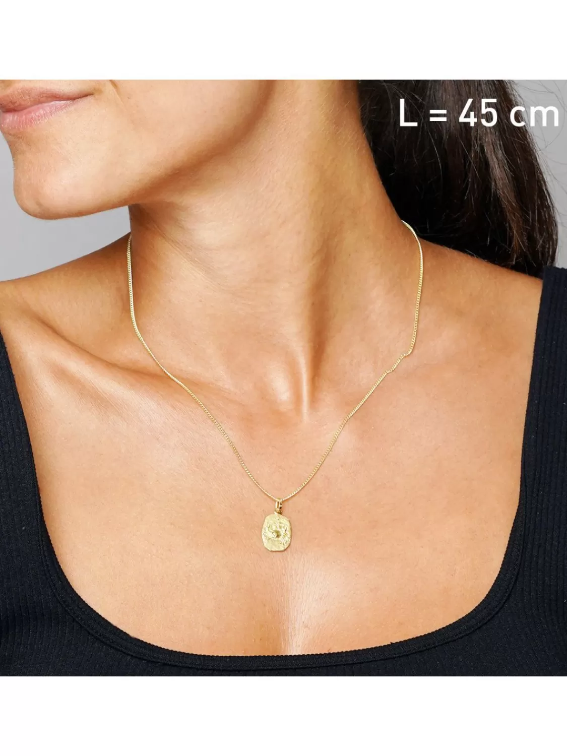 trendor Krebs Sternzeichen Gold 585 / 14K Mit Vergoldeter Silberkette | Herrenschmuck