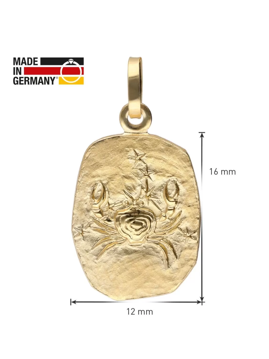 trendor Krebs Sternzeichen Gold 585 / 14K Mit Vergoldeter Silberkette | Herrenschmuck