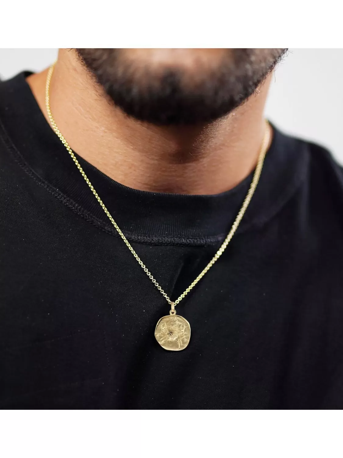 trendor Krebs Sternzeichen O 20 Mm Herren-Halskette Gold Auf Silber | Herrenschmuck