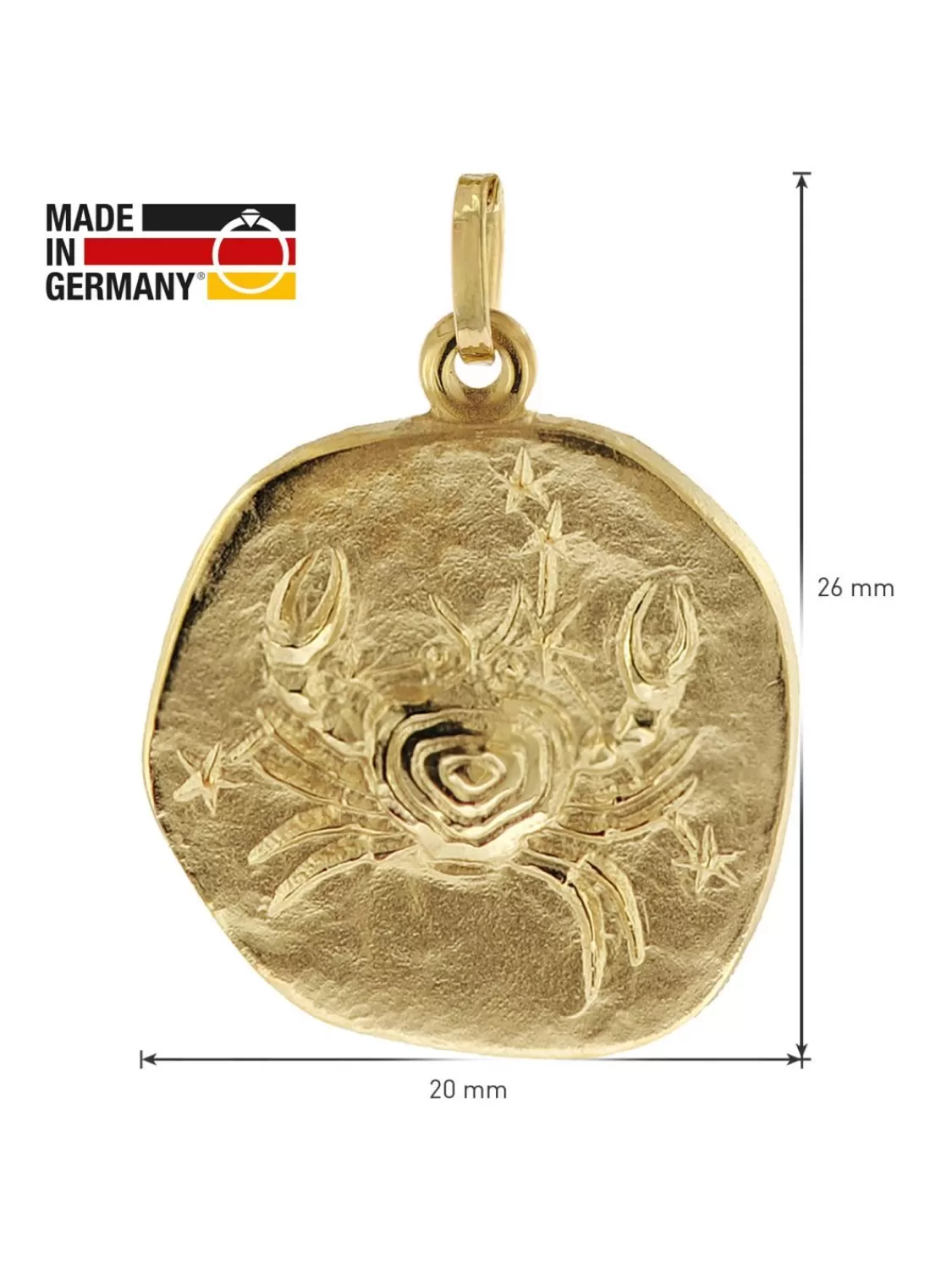 trendor Krebs Sternzeichen O 20 Mm Mit 333/8K Goldkette Fur Herren | Herrenschmuck