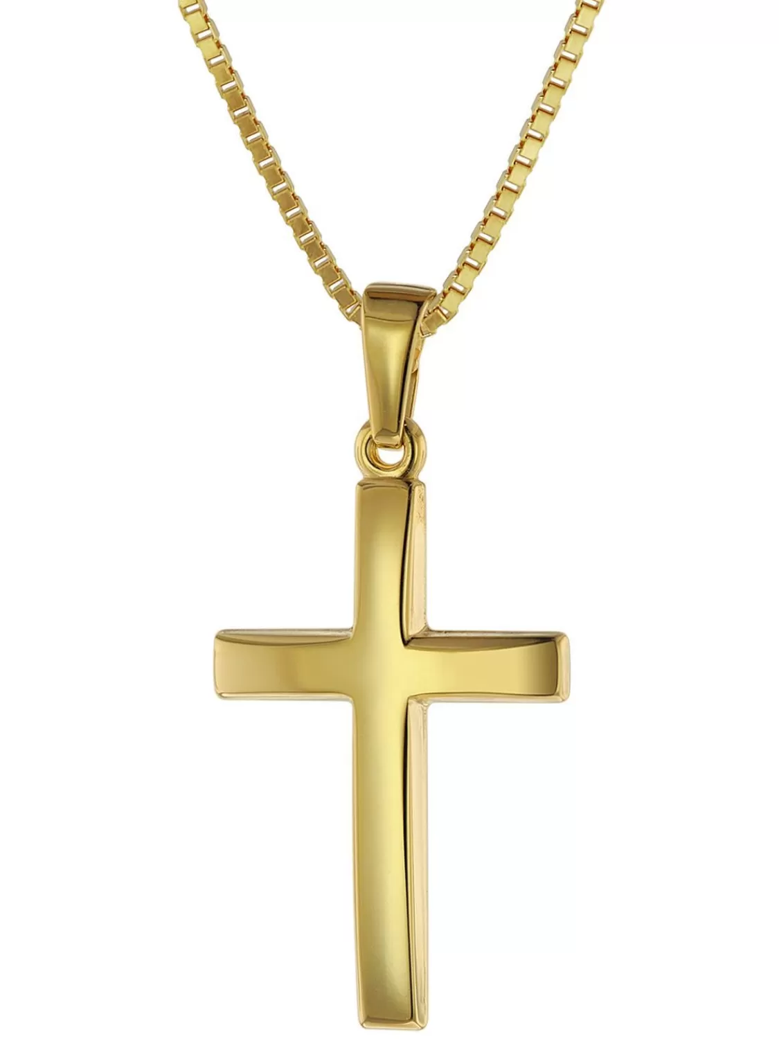trendor Kreuz 21 Mm Gold 585 Mit Goldplattierter Silberkette Fur Frauen | Damenschmuck