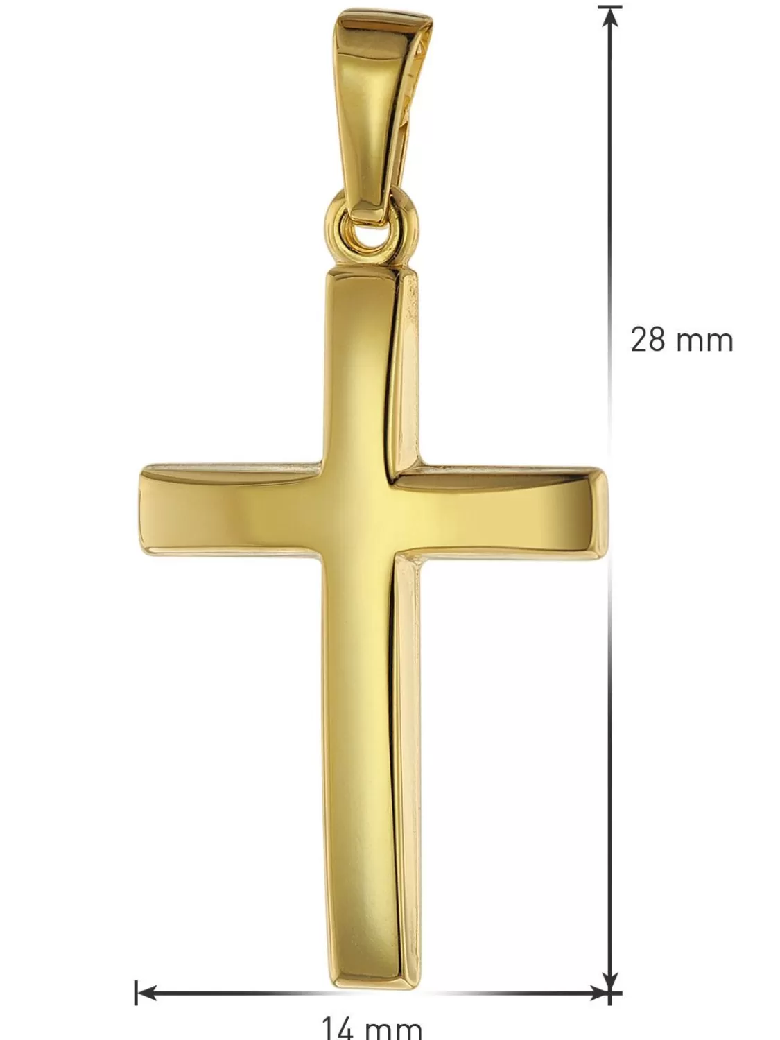 trendor Kreuz 21 Mm Gold 585 Mit Goldplattierter Silberkette Fur Frauen | Damenschmuck