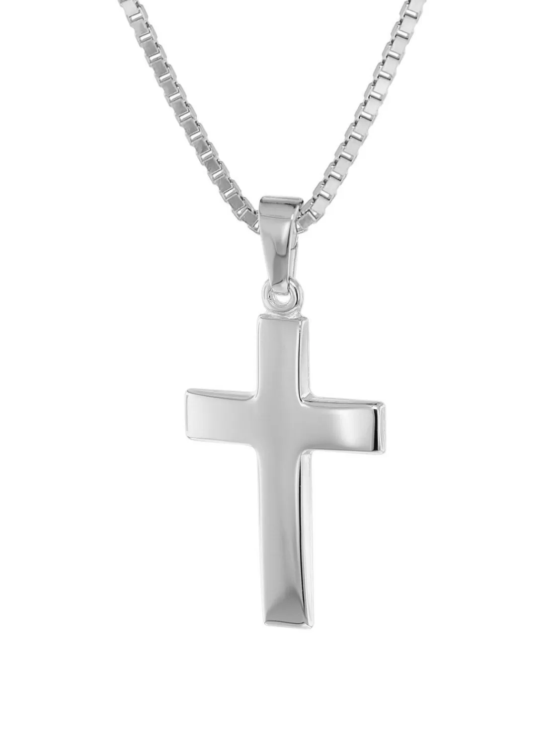 trendor Kreuz 21 Mm Weisgold 333 (8 Kt) Mit Silber-Halskette | Herrenschmuck