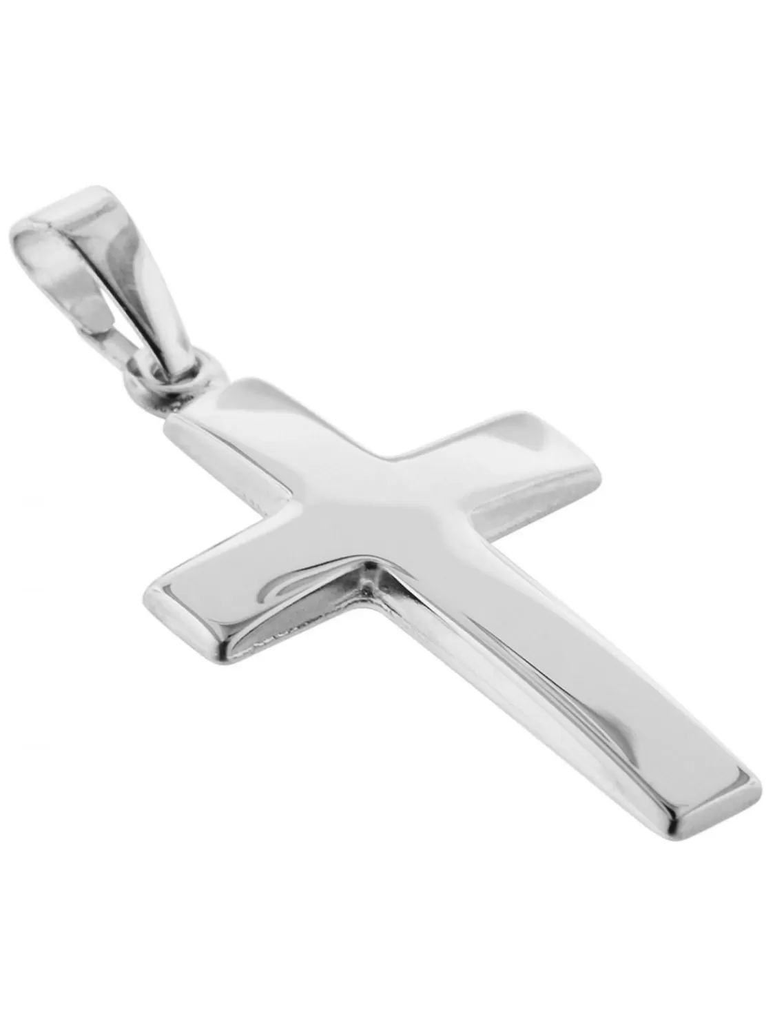 trendor Kreuz 21 Mm Weisgold 333 (8 Kt) Mit Silber-Halskette | Herrenschmuck
