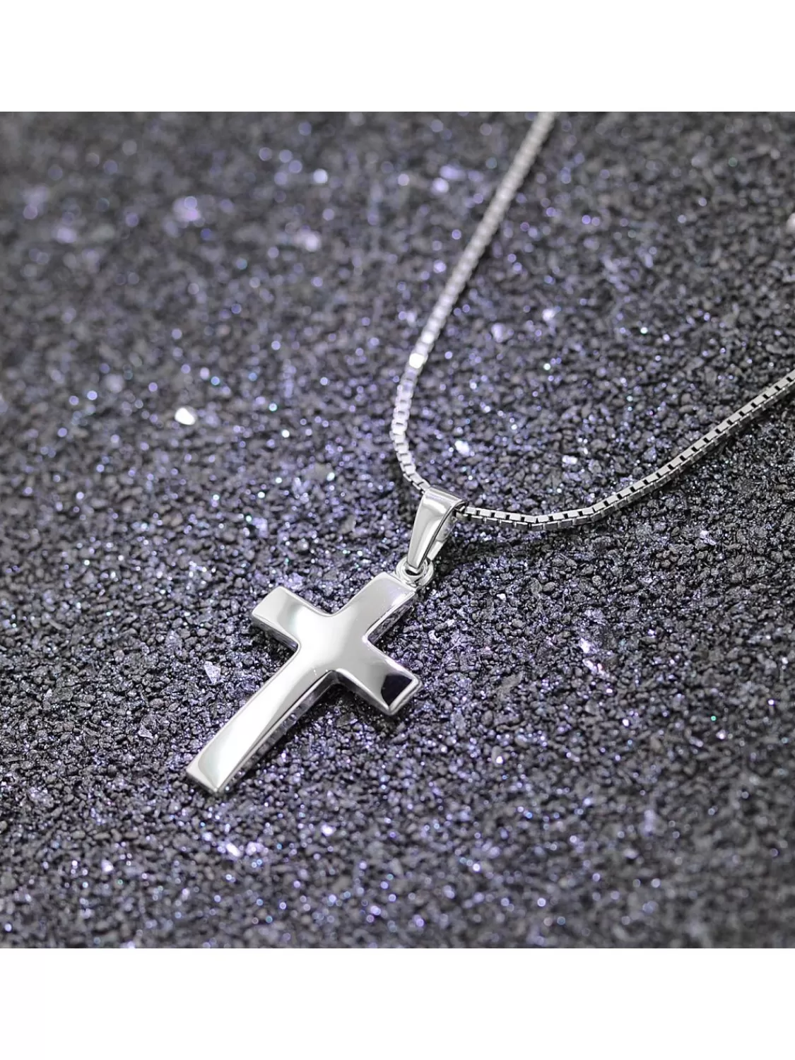 trendor Kreuz 21 Mm Weisgold 333 (8 Kt) Mit Silber-Halskette | Herrenschmuck