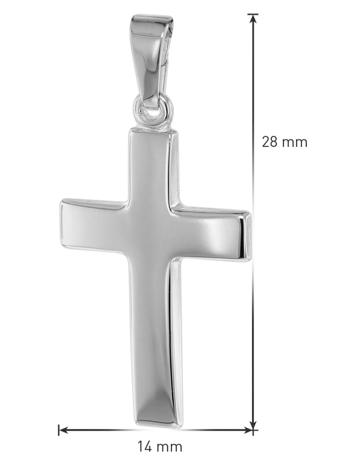 trendor Kreuz 21 Mm Weisgold 333 (8 Kt) Mit Silber-Halskette | Herrenschmuck