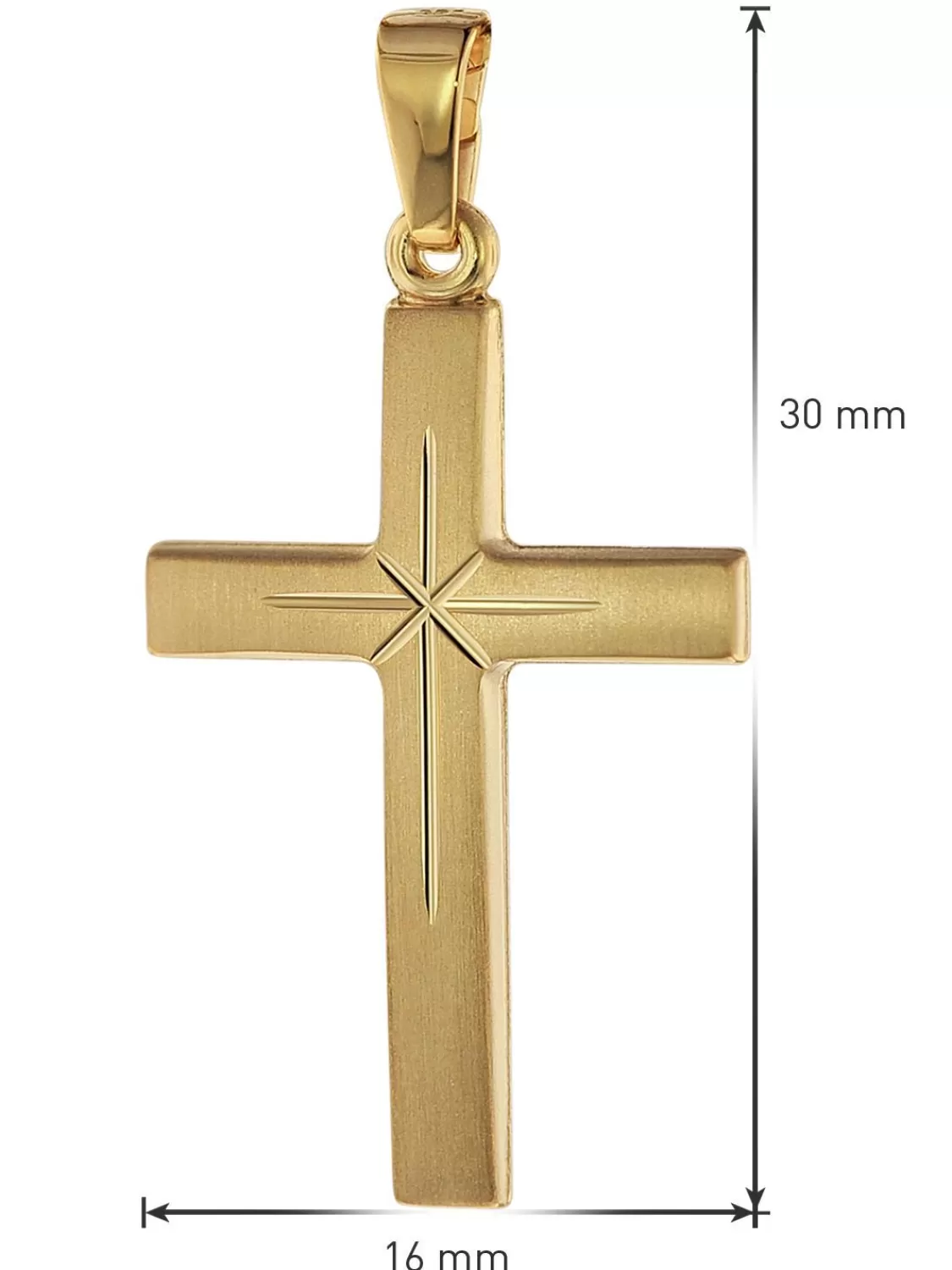 trendor Kreuz 24 Mm Gold 333 (8 Karat) An Goldplattierter Silberkette | Herrenschmuck