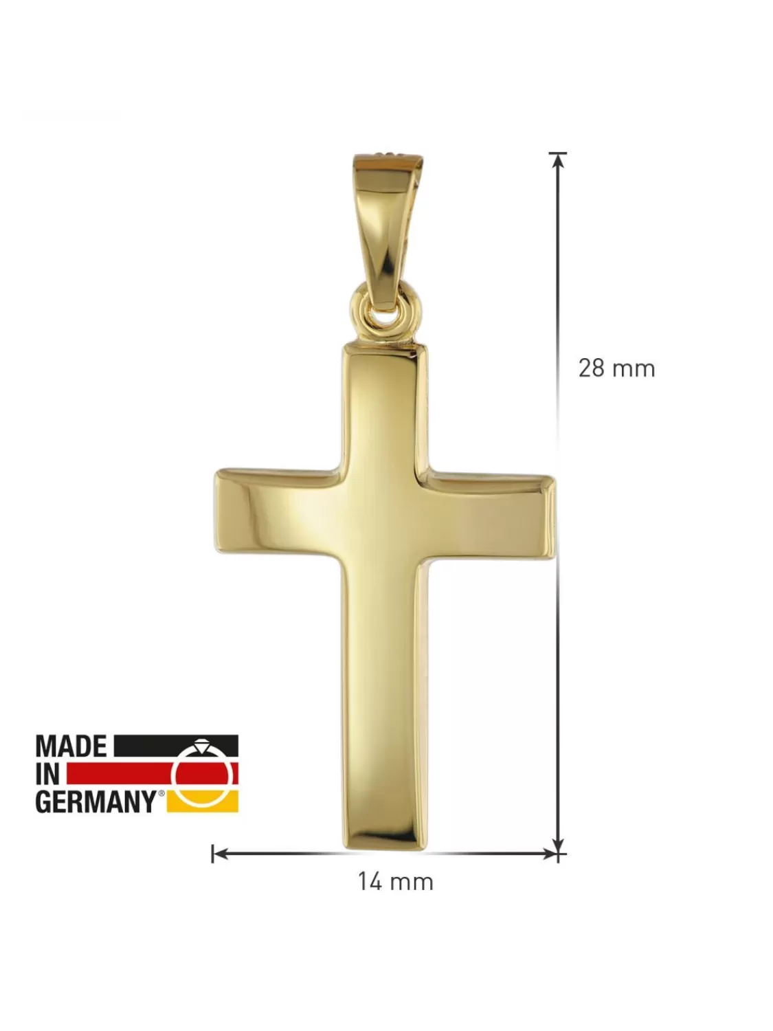 trendor Kreuz Anhanger Fur Damen Und Herren 585 Gold 21 Mm | Herrenschmuck