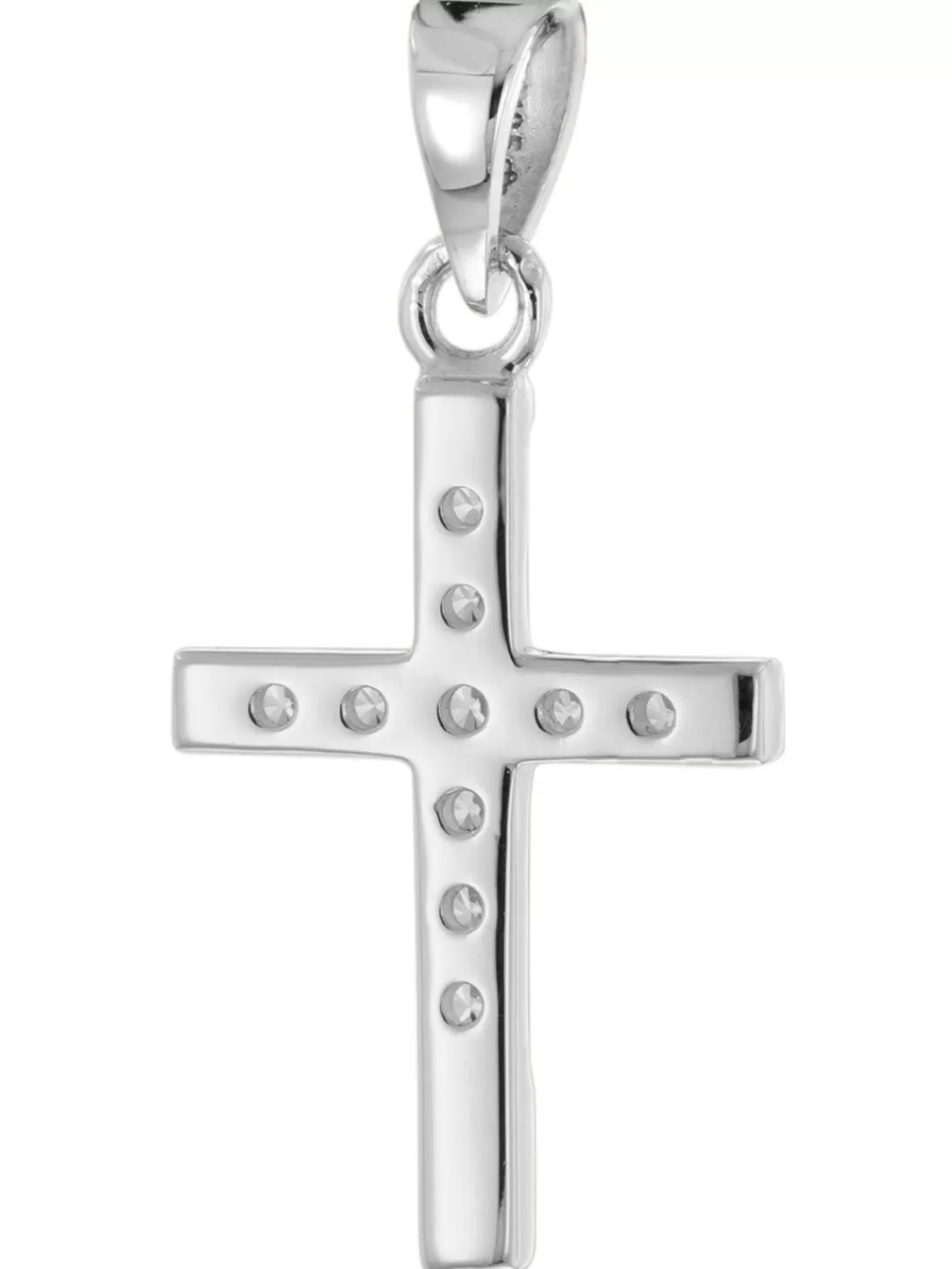 trendor Kreuz Anhanger Fur Madchen Weisgold 585 / 14K + Silberkette | Kinderschmuck
