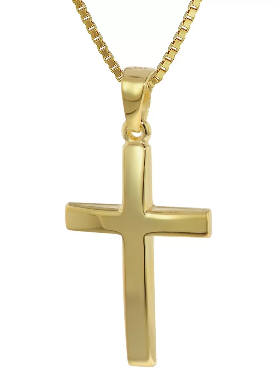 trendor Kreuz Anhanger Gold 333 (8 Karat) Mit Goldplattierter Kette | Damenschmuck