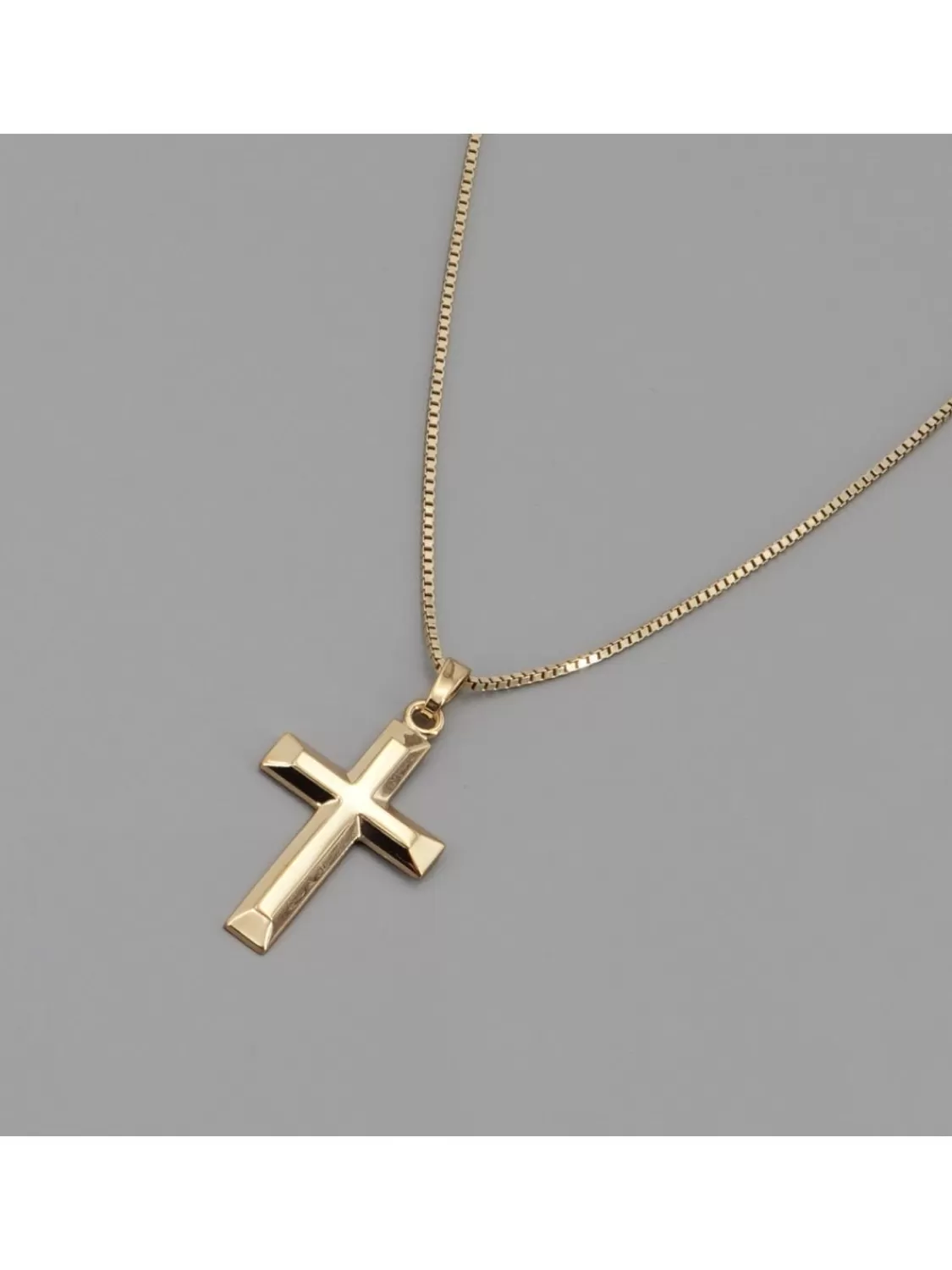 trendor Kreuz Anhanger Gold 333 / 8K Mit Goldplattierter Silberkette | Herrenschmuck