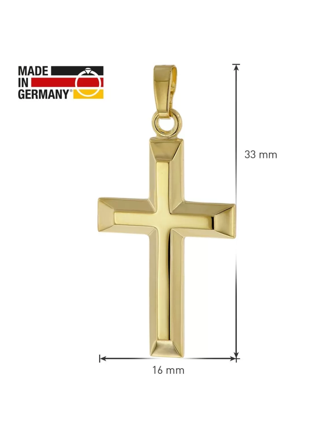 trendor Kreuz Anhanger Gold 333 / 8K Mit Goldplattierter Silberkette | Herrenschmuck
