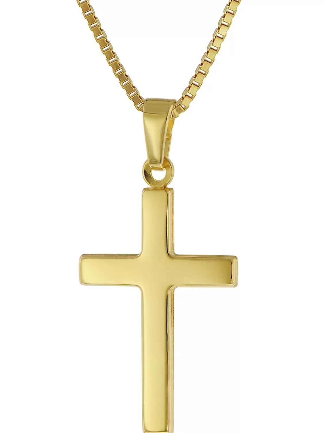trendor Kreuz Fur Damen Und Herren Gold 585 Mit Vergoldeter Silberkette | Herrenschmuck