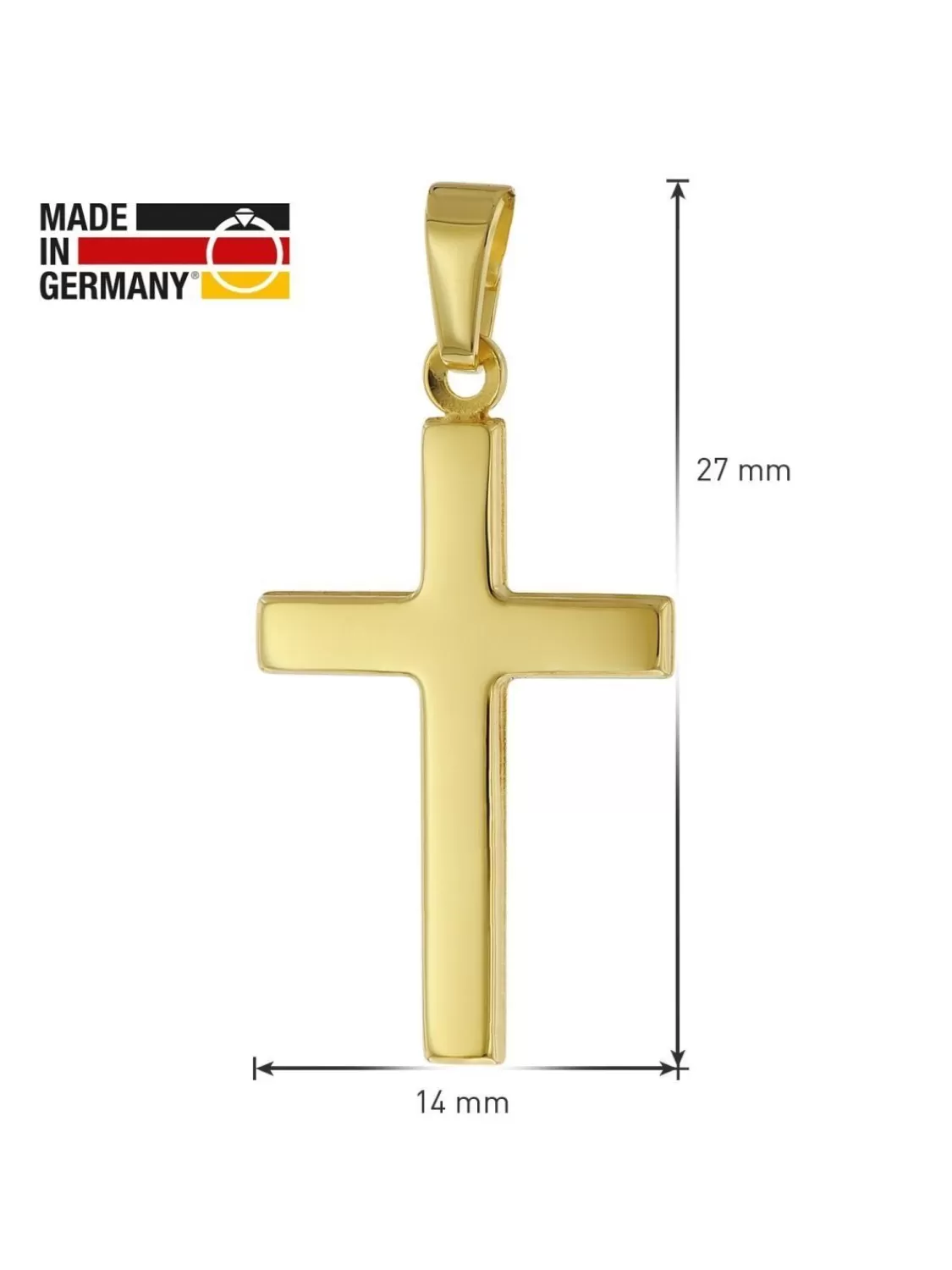 trendor Kreuz Fur Damen Und Herren Gold 585 Mit Vergoldeter Silberkette | Herrenschmuck