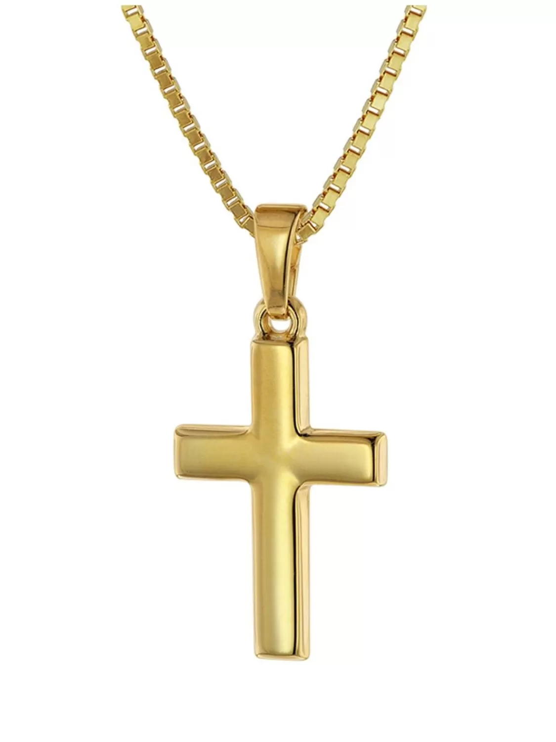 trendor Kreuz Fur Kinder 18 Mm Gold 333 / 8 K + Vergoldeter Silberkette | Kinderschmuck