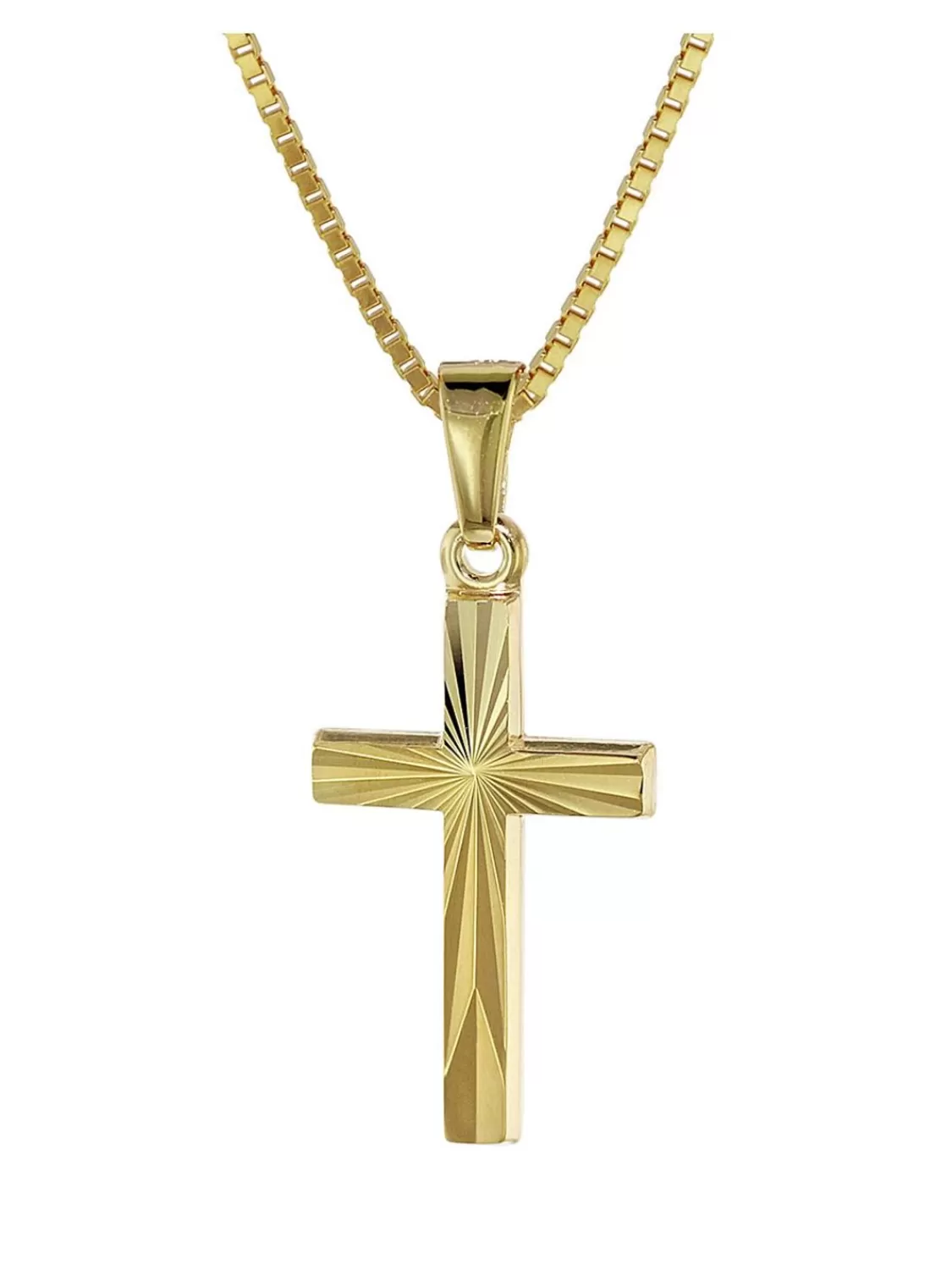 trendor Kreuz Fur Kinder Gold 333/8 Karat 18 Mm + Goldplattierte Kette | Kinderschmuck