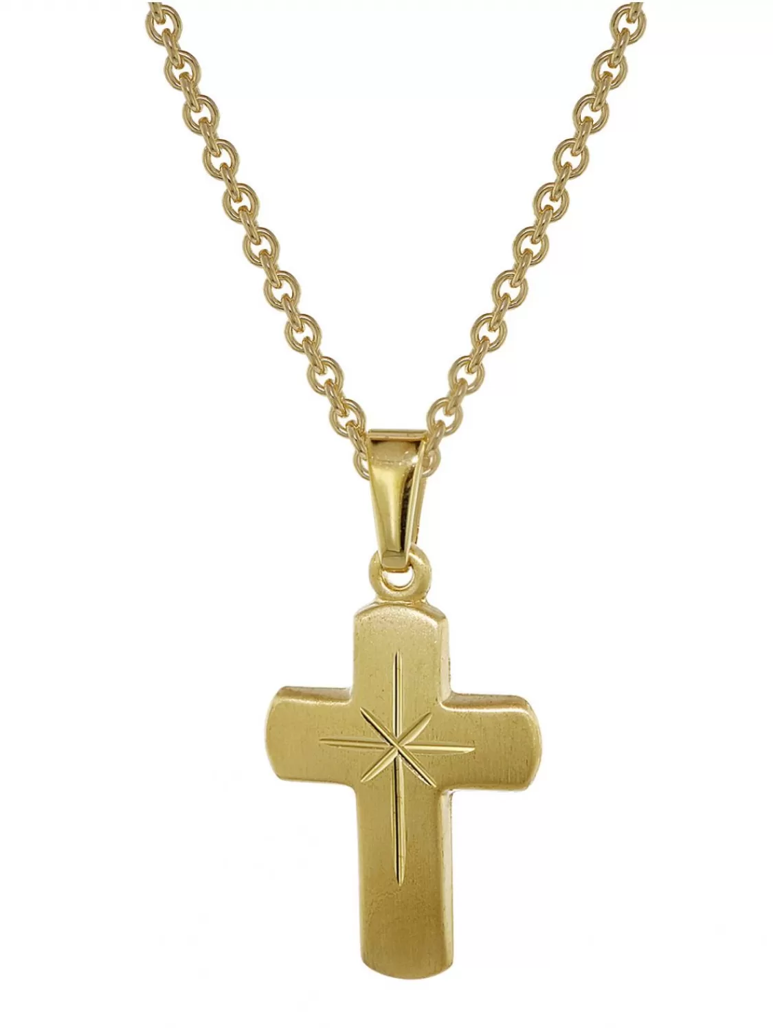 trendor Kreuz Fur Kinder Gold 333 Mit Goldplattierter Silberkette | Kinderschmuck