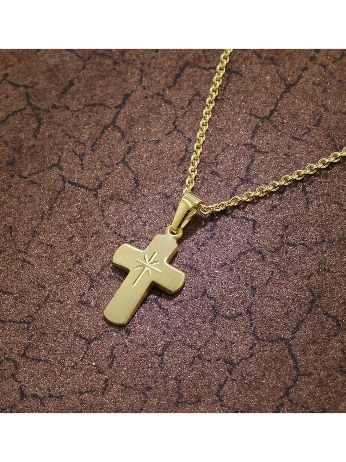 trendor Kreuz Fur Kinder Gold 333 Mit Goldplattierter Silberkette | Kinderschmuck
