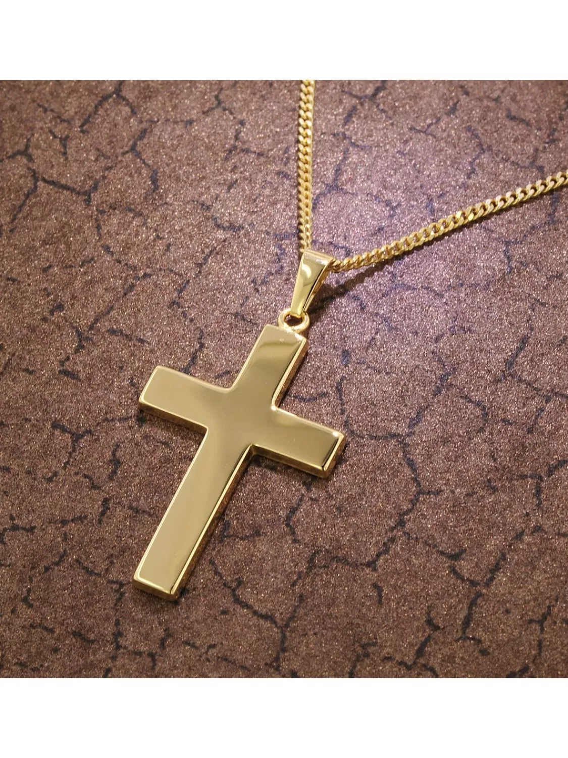 trendor Kreuz Fur Manner 27 Mm Gold 333 / 8K Mit Plattierter Halskette | Herrenschmuck