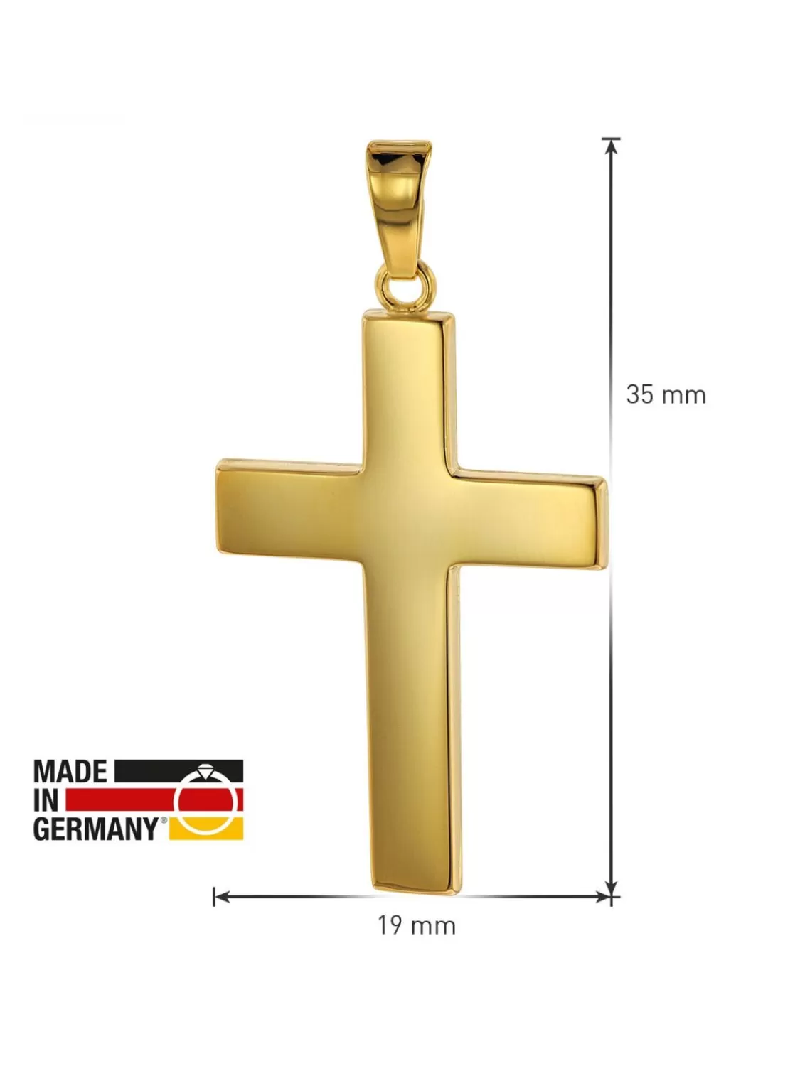 trendor Kreuz Fur Manner 27 Mm Gold 333 / 8K Mit Plattierter Halskette | Herrenschmuck