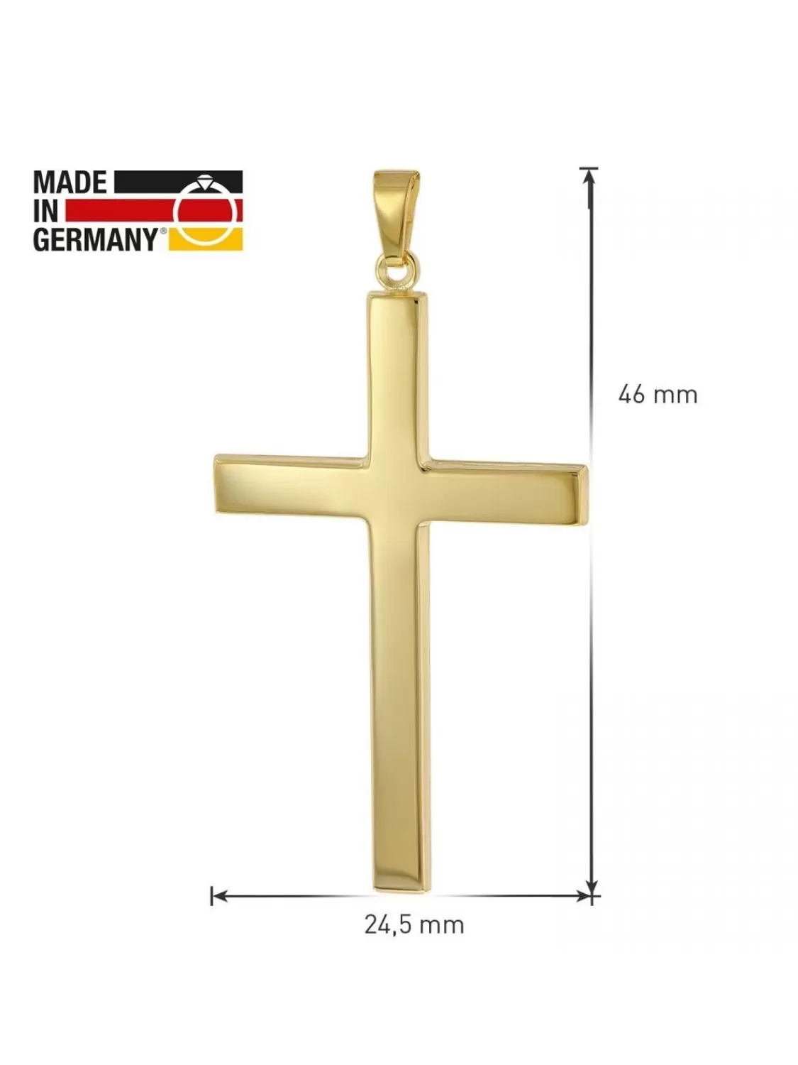 trendor Kreuz Gold 585 (14 Kt) Anhanger Fur Manner 39 Mm | Herrenschmuck