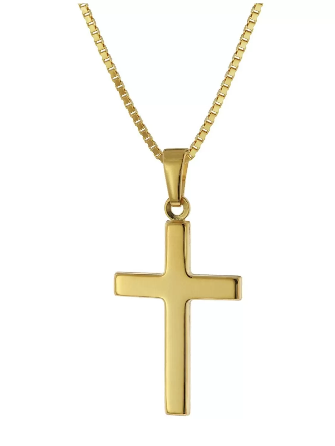 trendor Kreuz Gold 750 / 18 Karat Mit Goldplattierter Silberkette | Damenschmuck