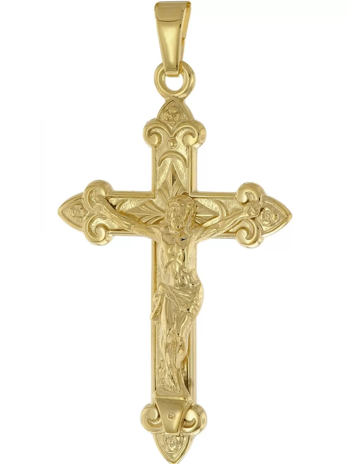 trendor Kreuz Mit Korpus Gold 333 (8 Kt) Anhanger Kruzifix | Herrenschmuck