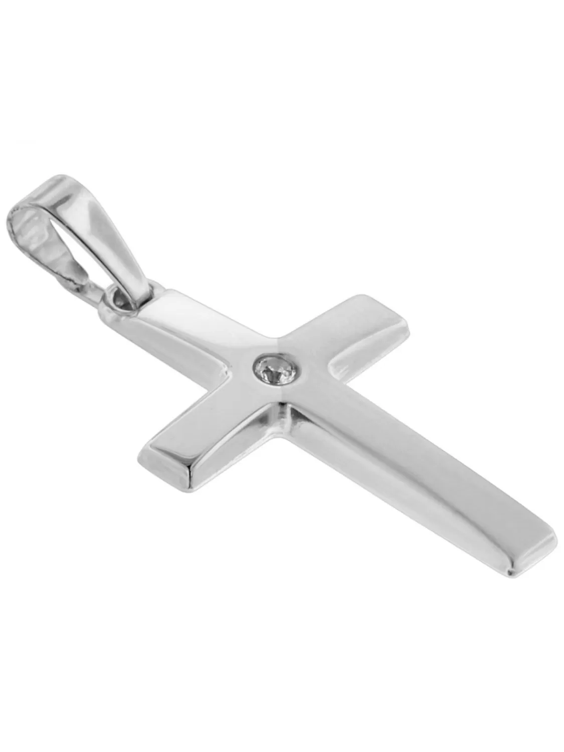trendor Kreuz Mit Zirkonia 19 Mm Weisgold 585 / 14K | Damenschmuck