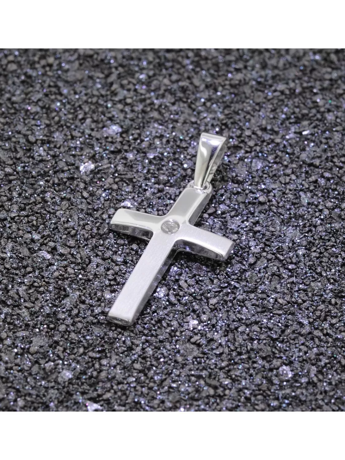 trendor Kreuz Mit Zirkonia 19 Mm Weisgold 585 / 14K | Damenschmuck