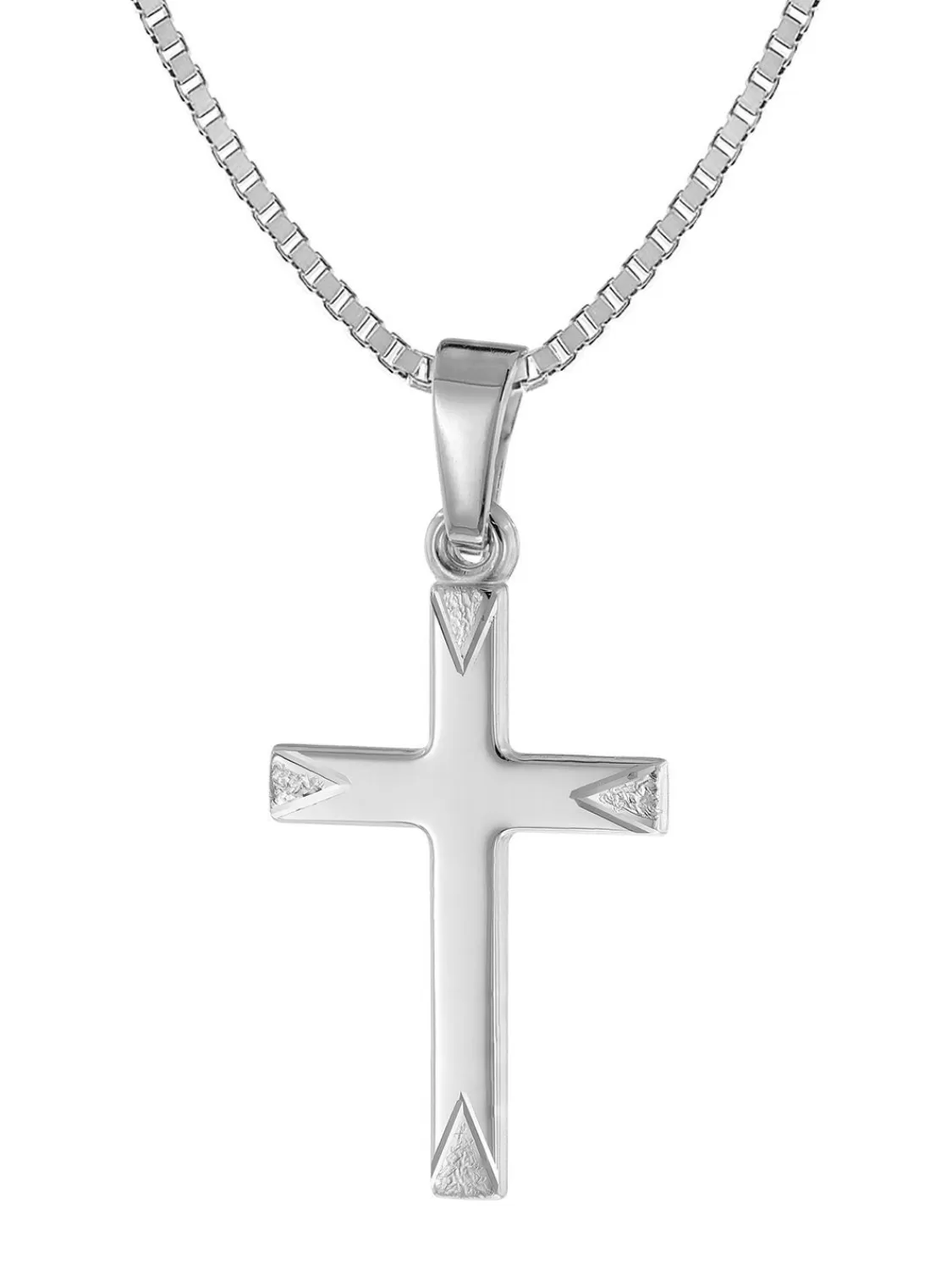 trendor Kreuz Weisgold 333 / 8 Karat Anhanger 18 Mm Mit Silberkette | Damenschmuck