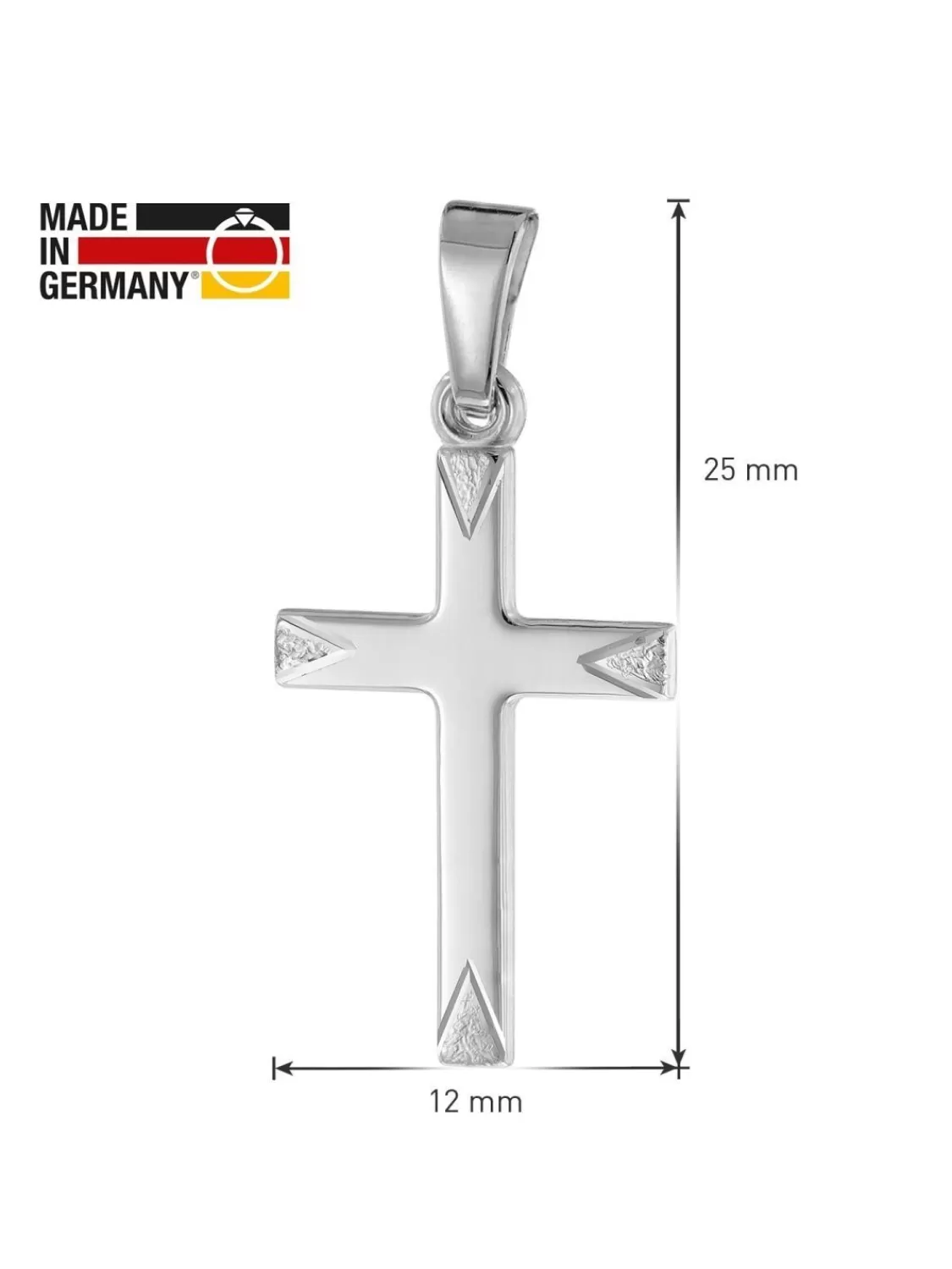 trendor Kreuz Weisgold 333 / 8 Karat Anhanger 18 Mm Mit Silberkette | Damenschmuck