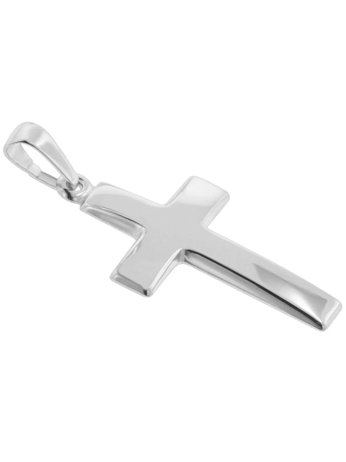 trendor Kreuz-Anhanger 21 Mm Weisgold 585 (14 Karat) Mit Silberkette | Herrenschmuck