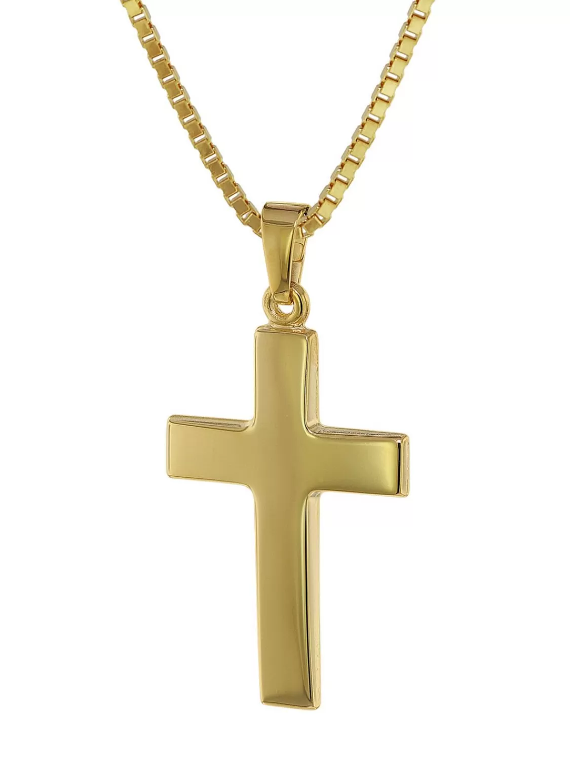 trendor Kreuz-Anhanger 24 Mm Gold 333 (8 Kt.) Mit Plattierter Halskette | Herrenschmuck