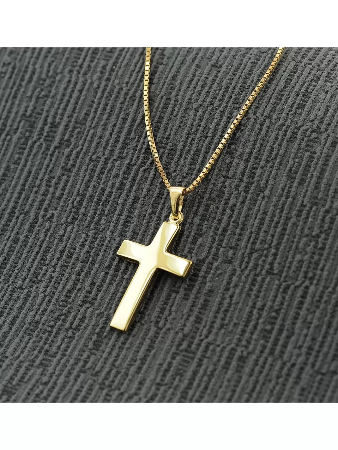trendor Kreuz-Anhanger 24 Mm Gold 333 (8 Kt.) Mit Plattierter Halskette | Herrenschmuck
