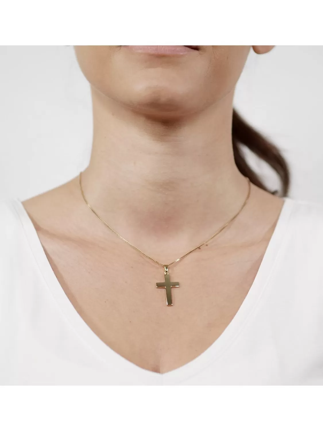 trendor Kreuz-Anhanger 24 Mm Gold 333 (8 Kt.) Mit Plattierter Halskette | Herrenschmuck