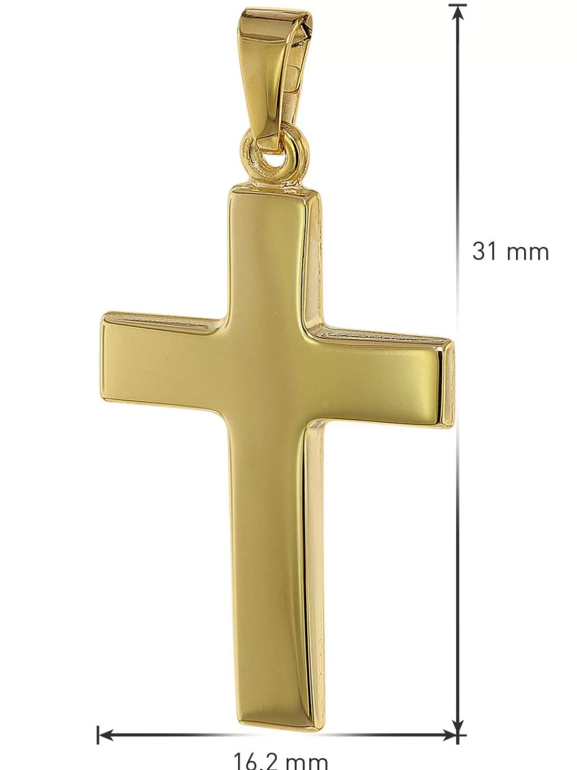 trendor Kreuz-Anhanger 24 Mm Gold 333 (8 Kt.) Mit Plattierter Halskette | Herrenschmuck