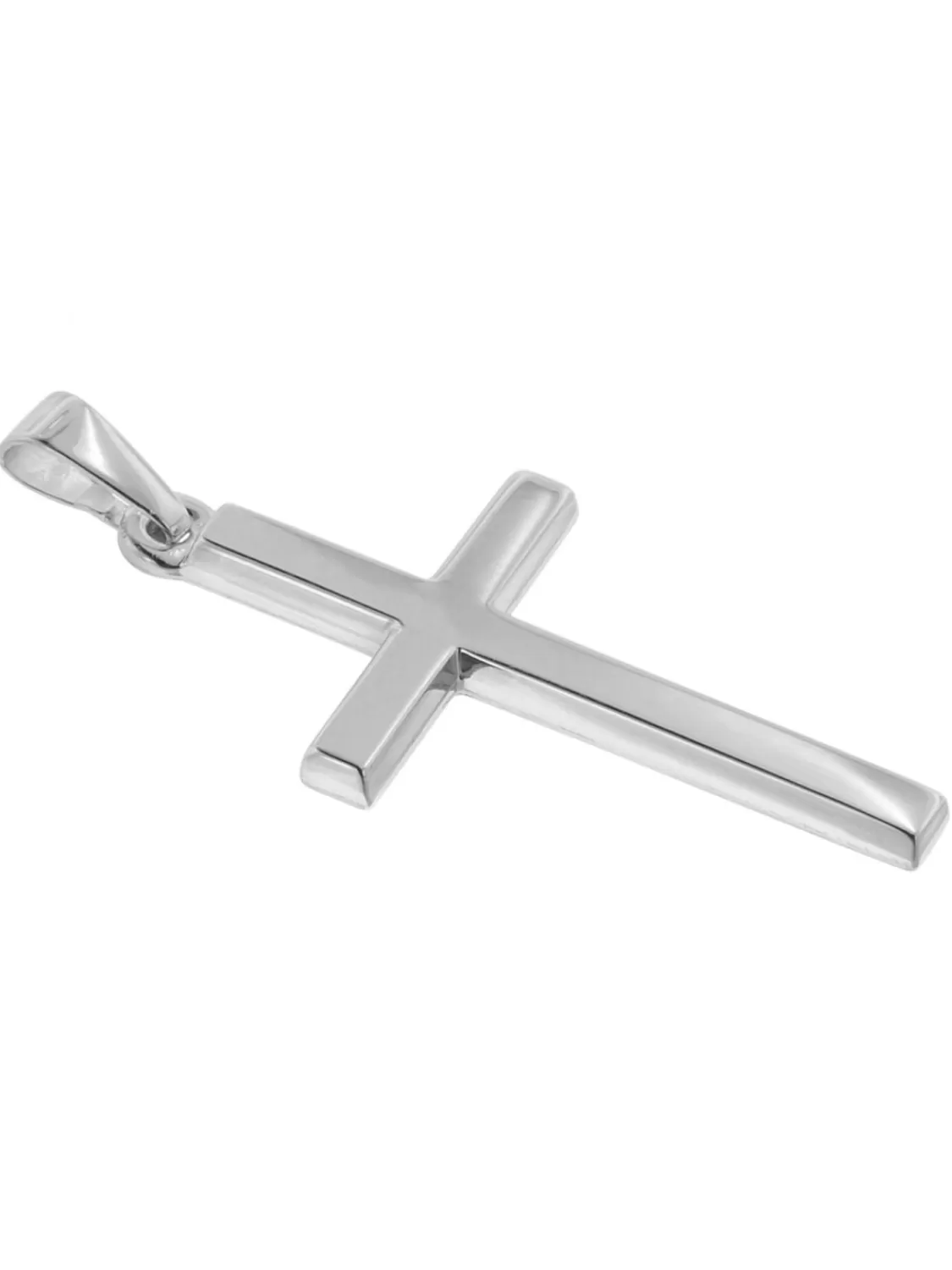 trendor Kreuz-Anhanger 25 Mm Weisgold 585 (14 Kt.) Mit Silberkette | Damenschmuck