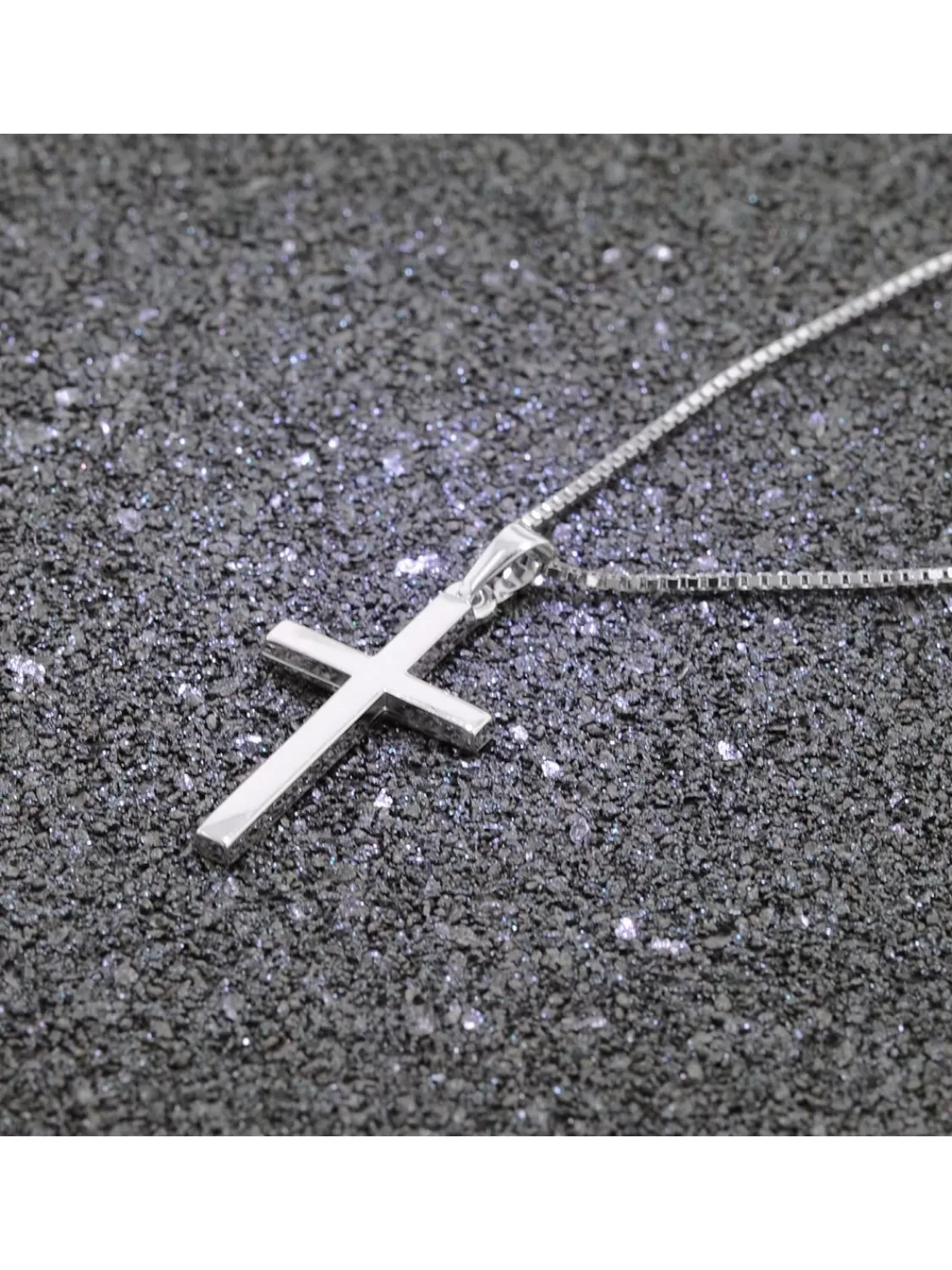 trendor Kreuz-Anhanger 25 Mm Weisgold 585 (14 Kt.) Mit Silberkette | Damenschmuck