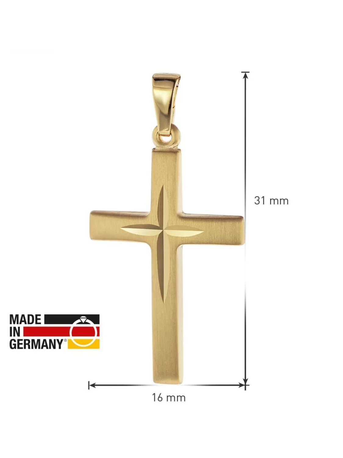 trendor Kreuz-Anhanger 585 Gold/14 Karat 31 X 16 Mm | Herrenschmuck