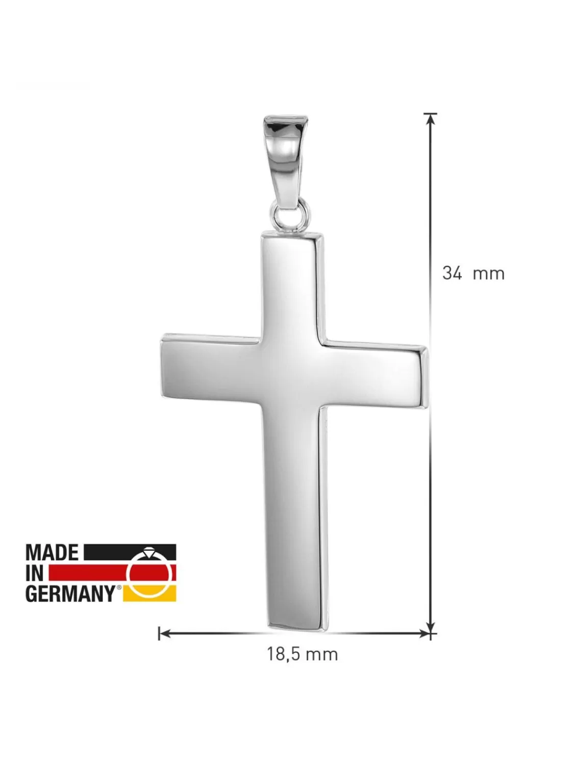 trendor Kreuz-Anhanger Fur Herren 27 Mm Weisgold 585 / 14K | Herrenschmuck