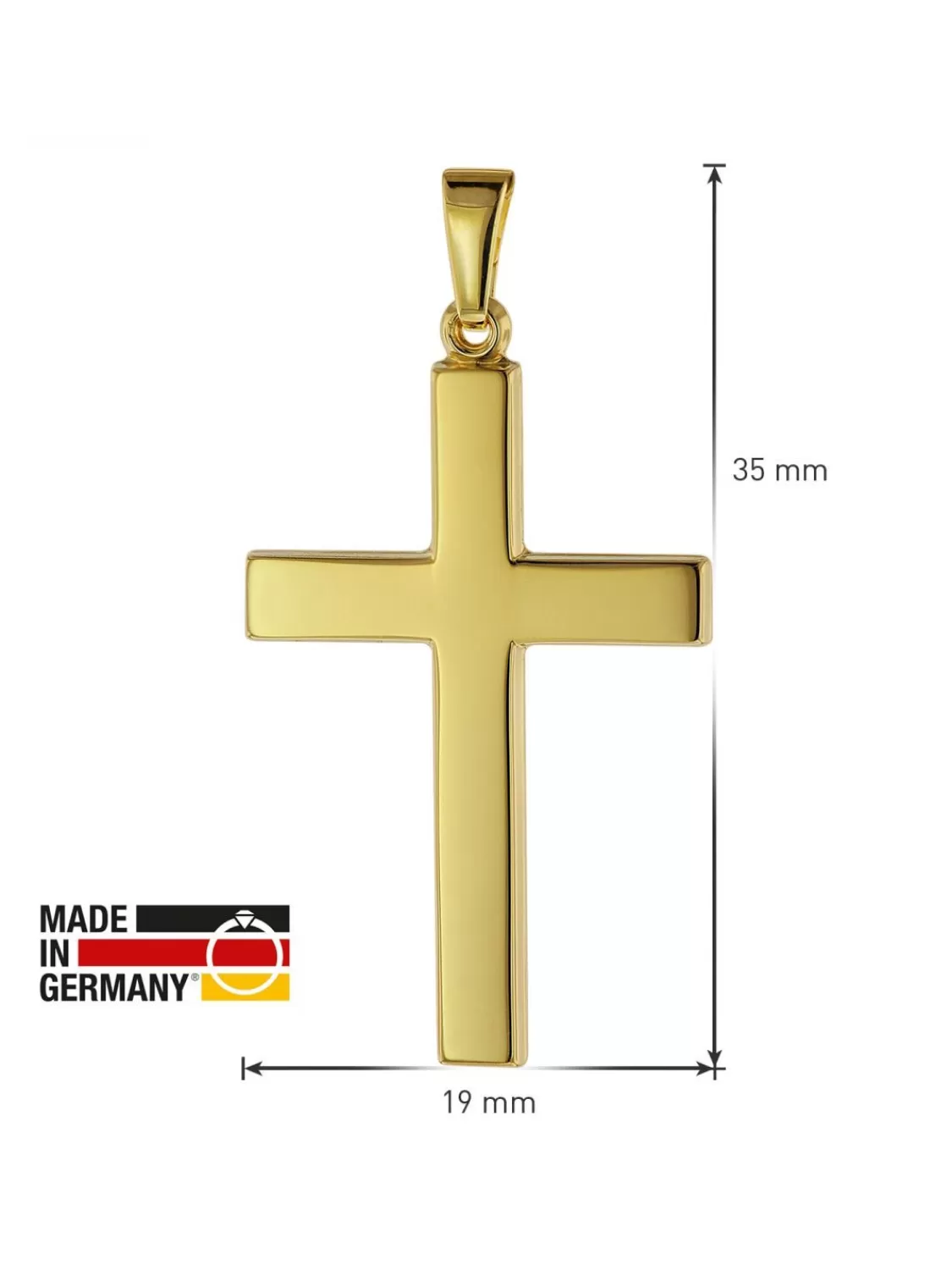 trendor Kreuz-Anhanger Fur Herren 28 Mm Gold 333 / 8K | Herrenschmuck