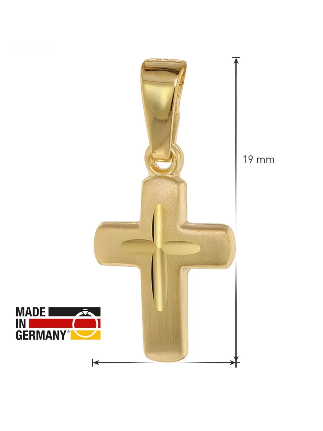 trendor Kreuz-Anhanger Fur Kinder Gold 585 (14 Kt.) + Plattierte Kette | Kinderschmuck