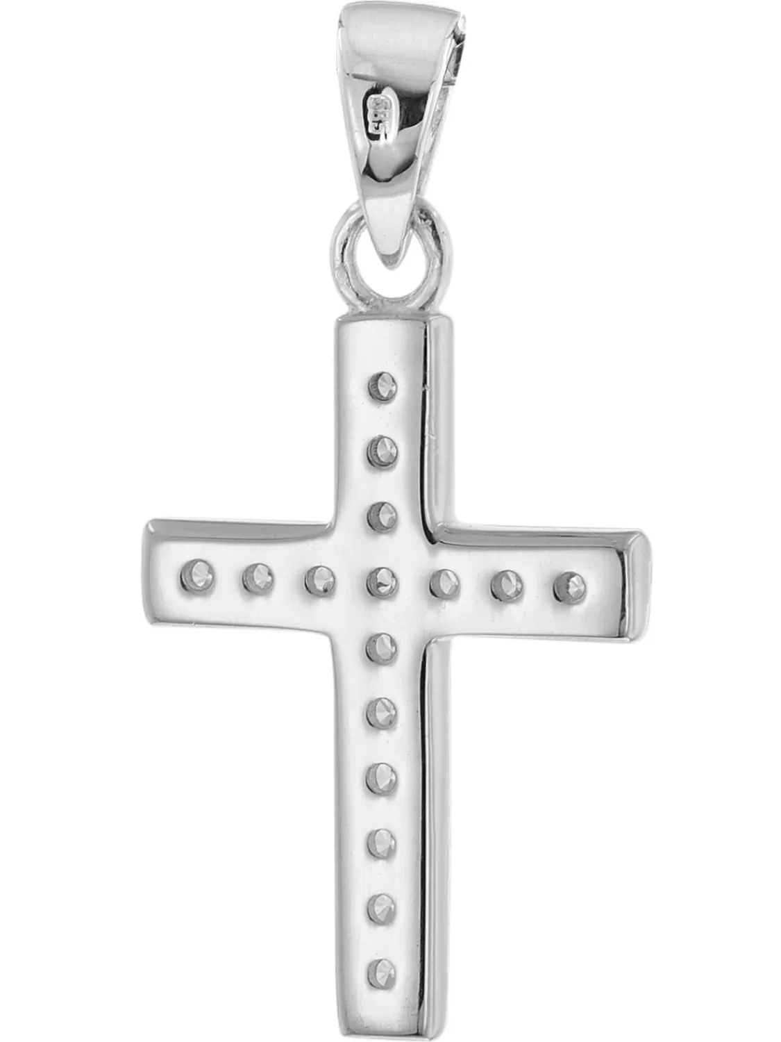 trendor Kreuz-Anhanger Fur Madchen Weisgold 585 / 14K An Silberkette | Kinderschmuck