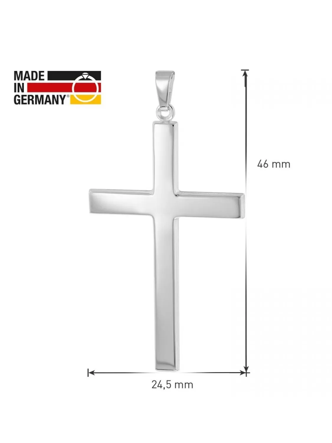 trendor Kreuz-Anhanger Fur Manner Weisgold 585 (14 Kt) 39 Mm | Herrenschmuck