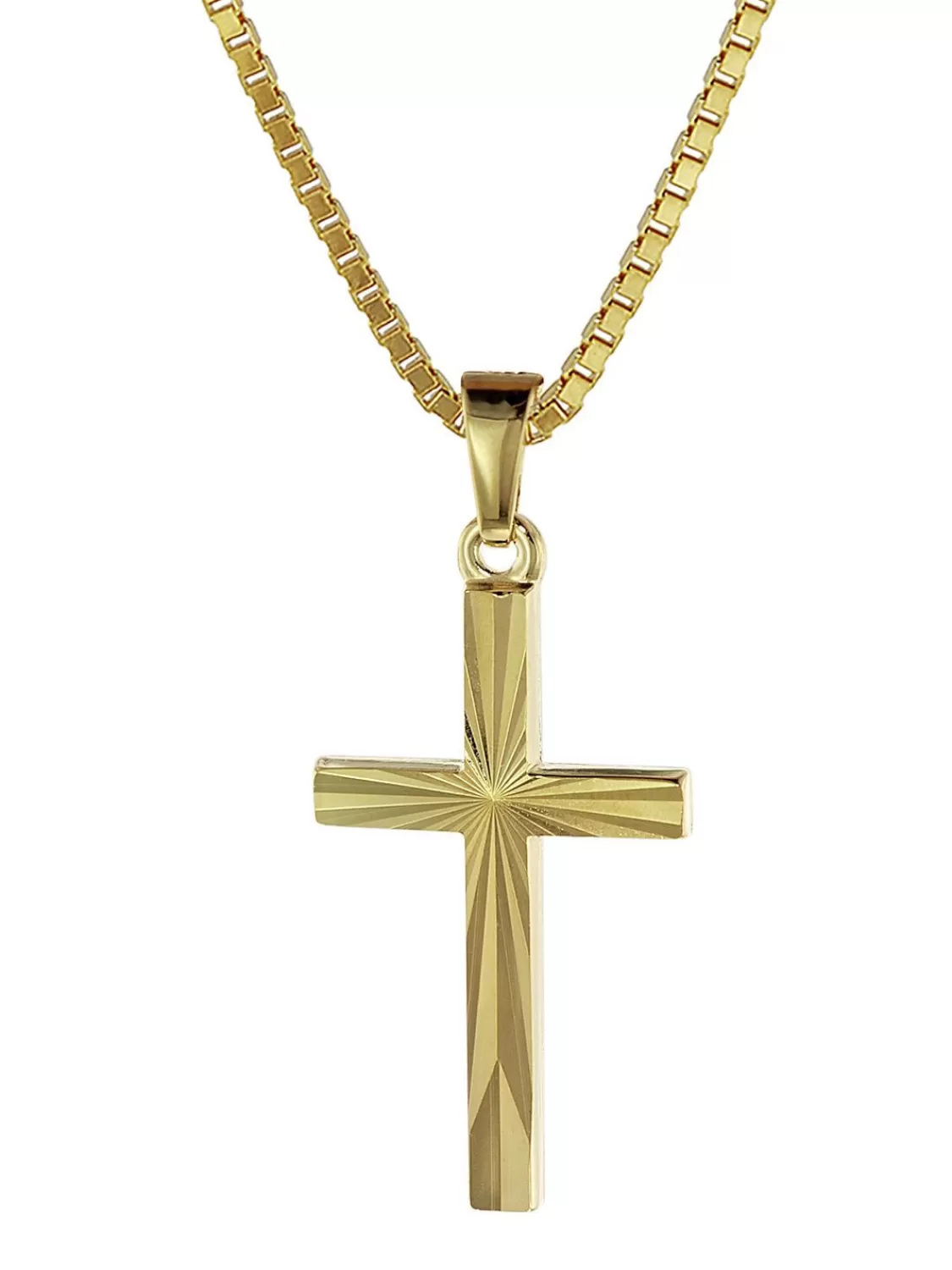 trendor Kreuz-Anhanger Gold 333/8K 22 Mm Mit Goldplattierter Silberkette | Herrenschmuck
