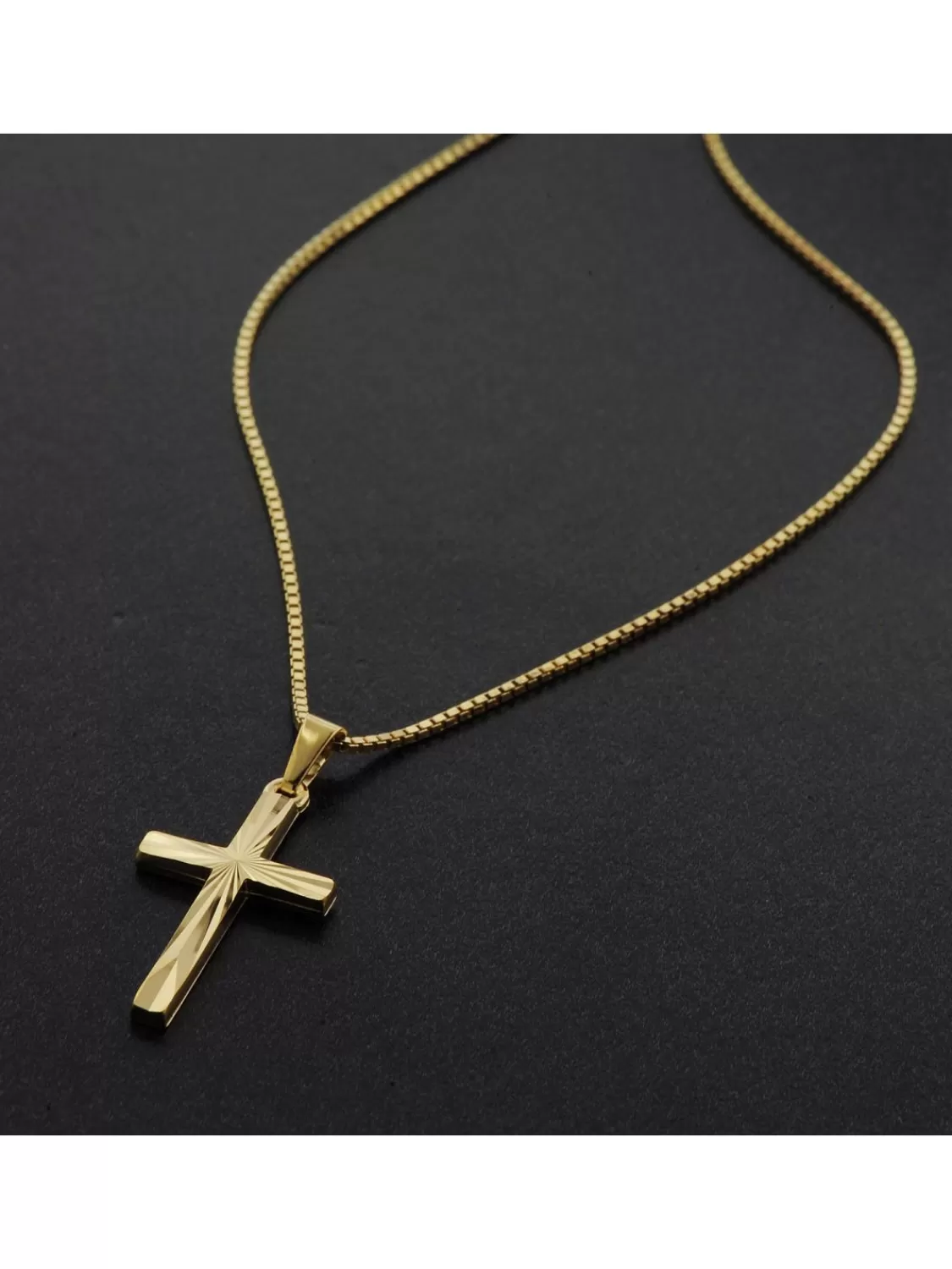 trendor Kreuz-Anhanger Gold 333/8K 22 Mm Mit Goldplattierter Silberkette | Herrenschmuck